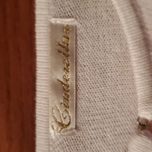 Girls white cropped long sleeve sweater - Picture 3 of 4